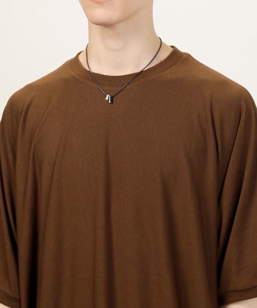 TopIsm（トップイズム）の「ドルマンスリーブ無地 半袖カットソー（Tシャツ/カットソー・メンズ・ホワイト/チャコールグレー/ブラック/ベージュ/ブラウン・M/L）」の13枚目の写真