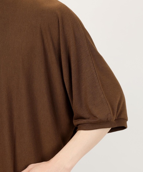 TopIsm（トップイズム）の「ドルマンスリーブ無地 半袖カットソー（Tシャツ/カットソー・メンズ・ホワイト/チャコールグレー/ブラック/ベージュ/ブラウン・M/L）」の7枚目の写真