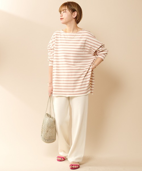 SHENERY（シーナリー）の「サイドスリットボーダーカットソー（Tシャツ/カットソー・レディース・ネイビー/ピンク/ブルー/グリーン・FREE）」の20枚目の写真