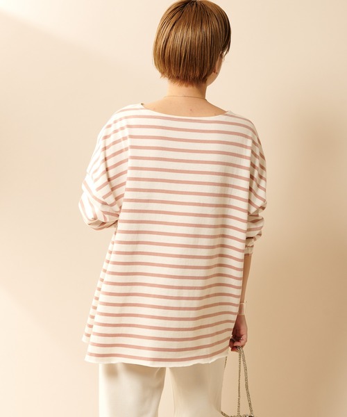 SHENERY（シーナリー）の「サイドスリットボーダーカットソー（Tシャツ/カットソー・レディース・ネイビー/ピンク/ブルー/グリーン・FREE）」の10枚目の写真