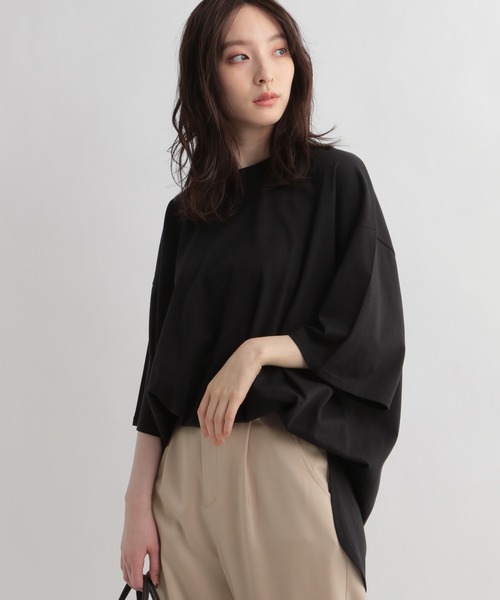 Andemiu(アンデミュウ)の「スリットTシャツ948009(Tシャツ/カットソー・レディース・オフホワイト/ブラック/ブラウン・FREE)」の19枚目の写真