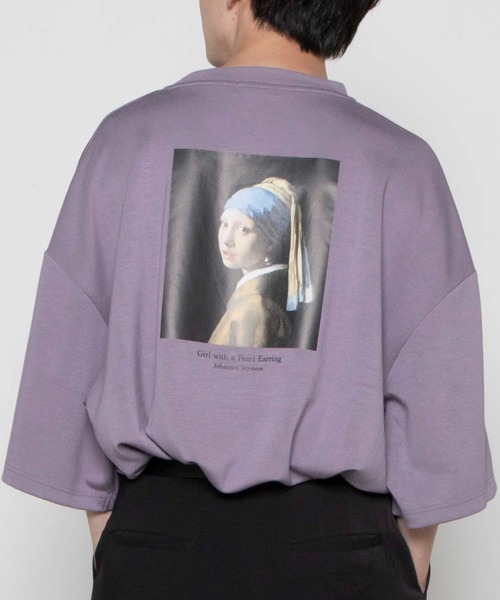 WEGO（ウィゴー）の「WEGO/ART COLLECTIONバルーン七分袖Tシャツ（Tシャツ/カットソー・メンズ・ホワイト/ベージュ/サックスブルー/ホワイト系その他/ライトパープル/スミクロ・MEDIUM/LARGE）」の6枚目の写真