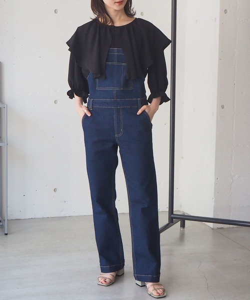 tiptop（ティップトップ）の「2021SS ラッフルブラウスチュニック（シャツ/ブラウス・レディース・ブラック/オフホワイト/A/B・FREE）」の13枚目の写真