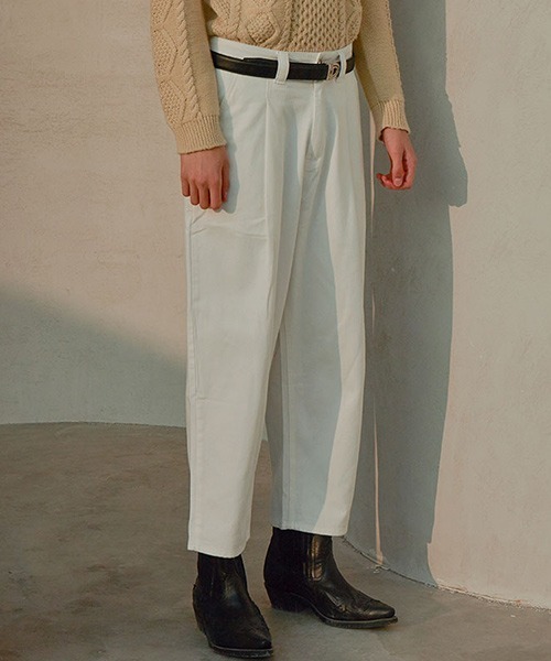MIXSEVEN（ミックスセブン）の「ホワイトテーパードタックパンツ　H8K03【MIX SEVEN】（スラックス・メンズ・ホワイト・S/M/L/XL）」の4枚目の写真