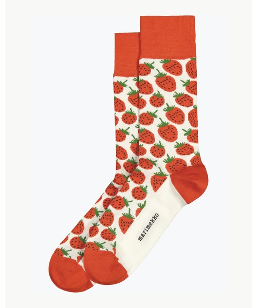 marimekko(マリメッコ)の「【kioski】 KOHINA MANSIKKA(ソックス/靴下・レディース・レッド・46/43/40)」の1枚目の写真