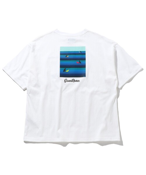 FREAK'S STORE（フリークスストア）の「WEB限定 GREENROOM×FREAK'S STORE/グリーンルーム 別注 NATHAN MCKEE バックプリントTシャツ/SURF（Tシャツ/カットソー・メンズ・ブラック/ピンク/ホワイト/ベージュ・MEDIUM/SMALL/LARGE）」の7枚目の写真