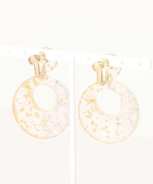 Ein（アイン）の「【Ein】太サークルイヤリング（イヤリング・レディース・ホワイト/シルバー・FREE）」の3枚目の写真