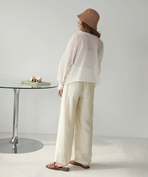 Bab(バブ)の「【WEB限定】ストレートシアーパンツ(その他パンツ・レディース・ブラウン/イエロー/ピンクベージュ・38)」の22枚目の写真