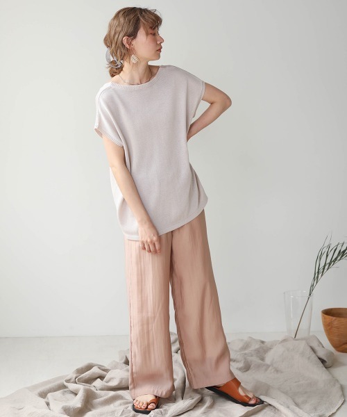 Bab(バブ)の「【WEB限定】ストレートシアーパンツ(その他パンツ・レディース・ブラウン/イエロー/ピンクベージュ・38)」の12枚目の写真