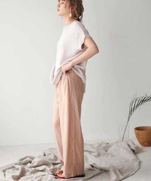 Bab(バブ)の「【WEB限定】ストレートシアーパンツ(その他パンツ・レディース・ブラウン/イエロー/ピンクベージュ・38)」の16枚目の写真