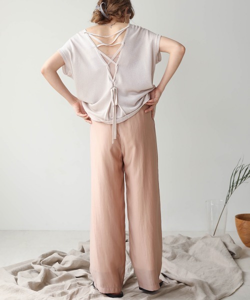 Bab(バブ)の「【WEB限定】ストレートシアーパンツ(その他パンツ・レディース・ブラウン/イエロー/ピンクベージュ・38)」の20枚目の写真