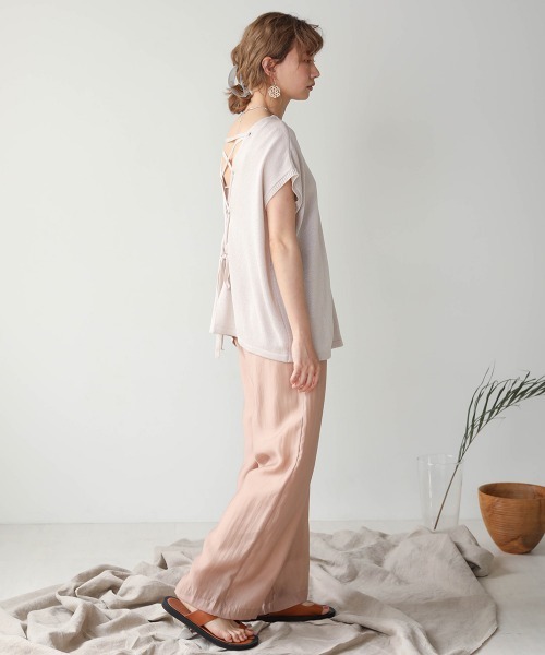 Bab(バブ)の「【WEB限定】ストレートシアーパンツ(その他パンツ・レディース・ブラウン/イエロー/ピンクベージュ・38)」の6枚目の写真