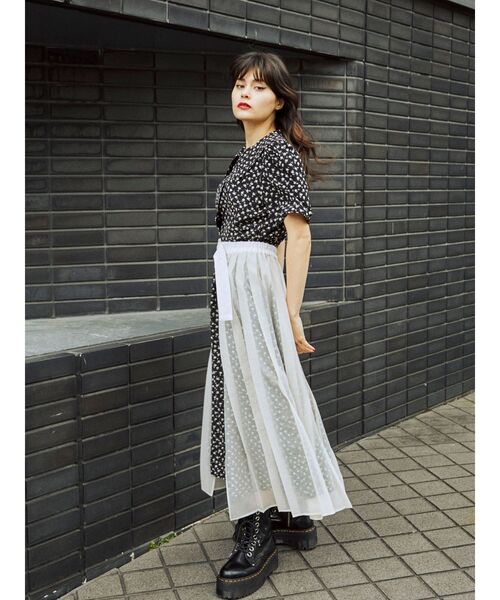 jouetie（ジュエティ）の「ラップレイヤードワンピース（ワンピース・レディース・ブラック/ライトブルー/その他1/ベージュ・MEDIUM）」の4枚目の写真