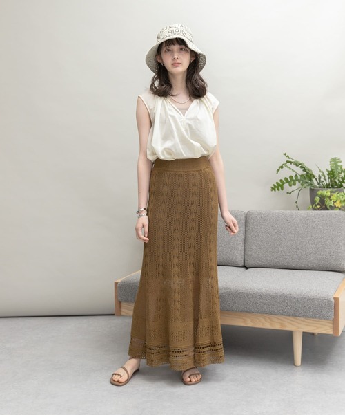 UR Lab.（アーバンリサーチラボ）の「ギャザーノースリーブブラウス（シャツ/ブラウス・レディース・レッド系その他/ライトベージュ/ラベンダー/ミント・FREE）」の16枚目の写真