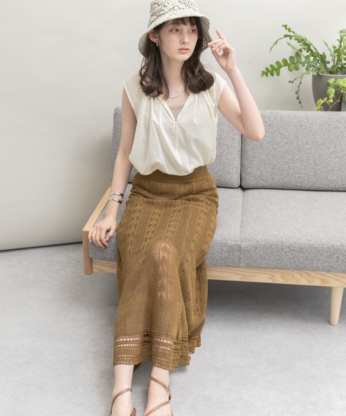 UR Lab.（アーバンリサーチラボ）の「ギャザーノースリーブブラウス（シャツ/ブラウス・レディース・レッド系その他/ライトベージュ/ラベンダー/ミント・FREE）」の17枚目の写真