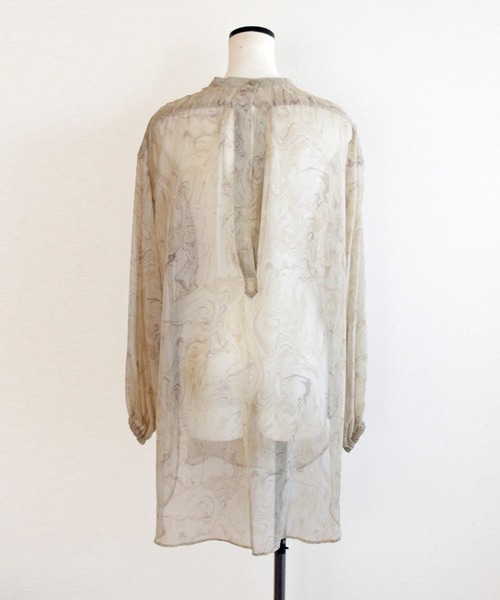 Marient（マリエント）の「マーブルシアーカフタンPO/シフォンブラウス（シャツ/ブラウス・レディース・ベージュ/ブラウン・FREE）」の10枚目の写真