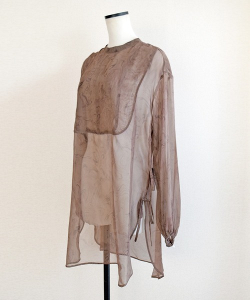 Marient（マリエント）の「マーブルシアーカフタンPO/シフォンブラウス（シャツ/ブラウス・レディース・ベージュ/ブラウン・FREE）」の14枚目の写真