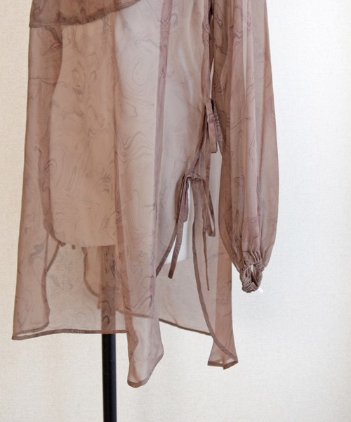 Marient（マリエント）の「マーブルシアーカフタンPO/シフォンブラウス（シャツ/ブラウス・レディース・ベージュ/ブラウン・FREE）」の15枚目の写真