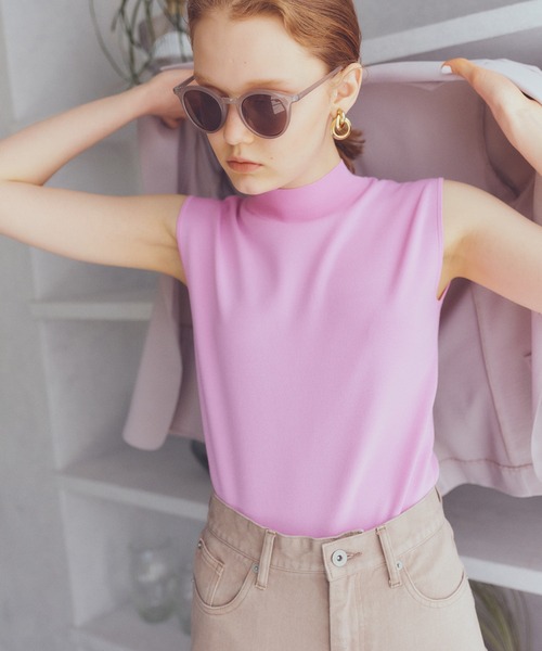 N.（N. Natural Beauty Basic）（エヌエヌナチュラルビューティーベーシック）の「総針ボトルネックノースリーブニット（ニット/セーター・レディース・ホワイト/ブラック/ブラウン/ブルー/ピンク・MEDIUM）」の18枚目の写真