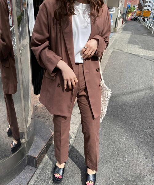 INGNI（イング）の「SETUP対応麻セミフレアセンタープレス／パンツ（その他パンツ・レディース・ブラウン/ライトカーキ/ライトベージュ・FREE）」の9枚目の写真