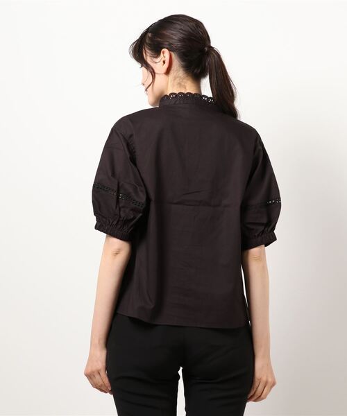 ehka sopo(エヘカソポ)の「綿レーススタンド衿ブラウス(シャツ/ブラウス・レディース・ブラック/オフホワイト/キナリ・フリ-)」の5枚目の写真