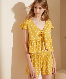 OSYAREVO | ドット柄 ギャザーフリル ルームウェア(ルームウェア/パジャマ)