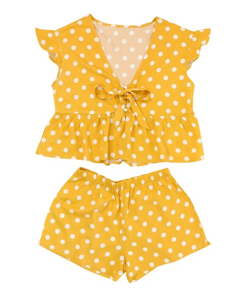 OSYAREVO（オシャレボ）の「ドット柄 ギャザーフリル ルームウェア（ルームウェア/パジャマ・レディース・ホワイト/ブラック/イエロー・MEDIUM）」の20枚目の写真