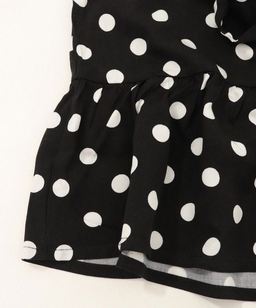 OSYAREVO（オシャレボ）の「ドット柄 ギャザーフリル ルームウェア（ルームウェア/パジャマ・レディース・ホワイト/ブラック/イエロー・MEDIUM）」の7枚目の写真