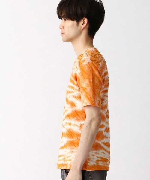 HIDEAWAYS NICOLE(ハイダウェイニコル)の「ウェーブ柄膨れジャカードTシャツ(Tシャツ/カットソー・メンズ・ホワイト/ネイビー/オレンジ/ブラック・MEDIUM/X-LARGE/LARGE)」の12枚目の写真