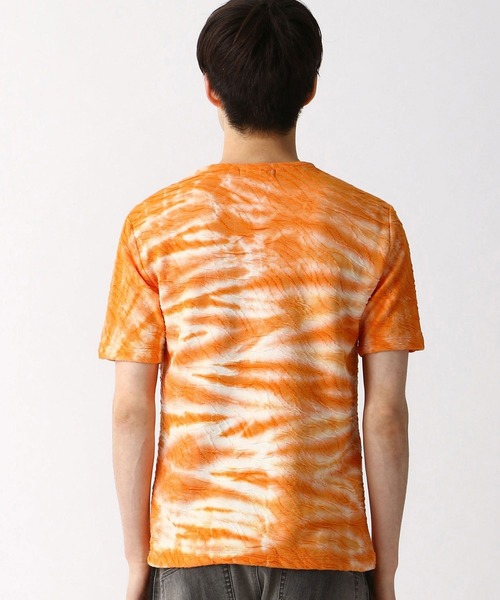 HIDEAWAYS NICOLE(ハイダウェイニコル)の「ウェーブ柄膨れジャカードTシャツ(Tシャツ/カットソー・メンズ・ホワイト/ネイビー/オレンジ/ブラック・MEDIUM/X-LARGE/LARGE)」の14枚目の写真