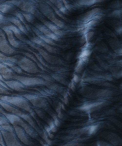 HIDEAWAYS NICOLE(ハイダウェイニコル)の「ウェーブ柄膨れジャカードTシャツ(Tシャツ/カットソー・メンズ・ホワイト/ネイビー/オレンジ/ブラック・MEDIUM/X-LARGE/LARGE)」の13枚目の写真