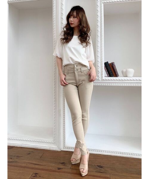 RESEXXY（リゼクシー）の「ハイウエストスキニーパンツ（その他パンツ・レディース・ブラック/ホワイト/ベージュ・FREE）」の9枚目の写真