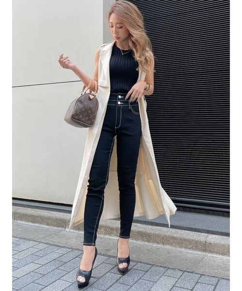 RESEXXY（リゼクシー）の「ハイウエストスキニーパンツ（その他パンツ・レディース・ブラック/ホワイト/ベージュ・FREE）」の12枚目の写真