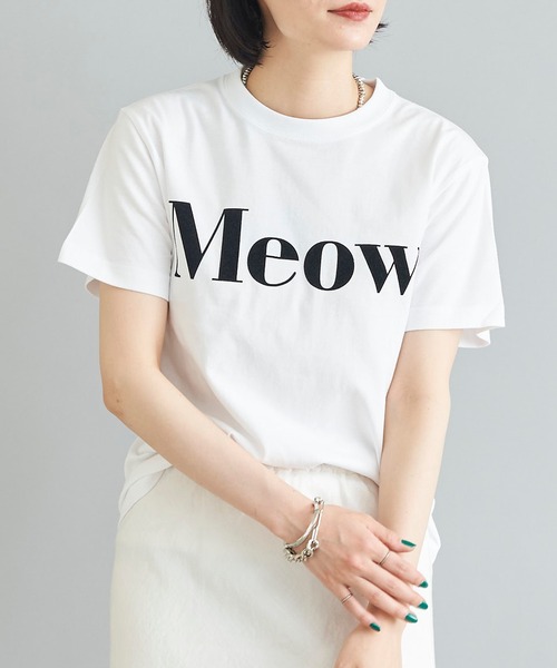 DouDou（ドゥドゥ）の「【WEB限定】Meow フロッキープリントT（Tシャツ/カットソー・レディース・チャコールグレー/オフホワイト/ブルー・FREE）」の11枚目の写真