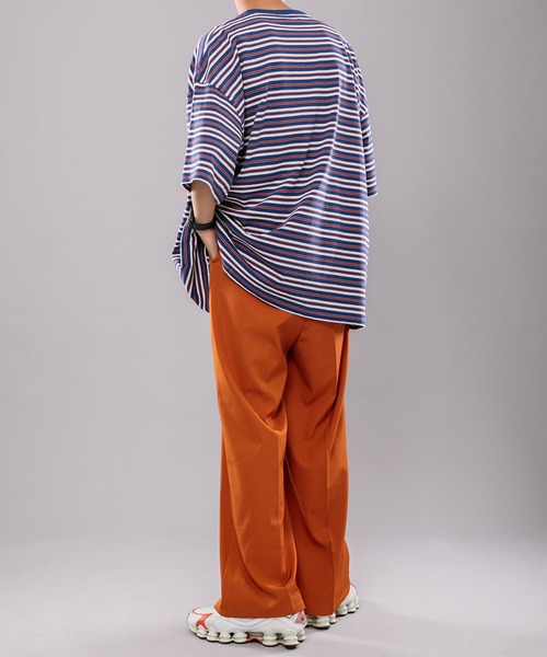 kutir(クティール)の「マルチボーダーTシャツ(Tシャツ/カットソー・メンズ・サックスブルー/イエロー/グリーン・MEDIUM/LARGE)」の21枚目の写真