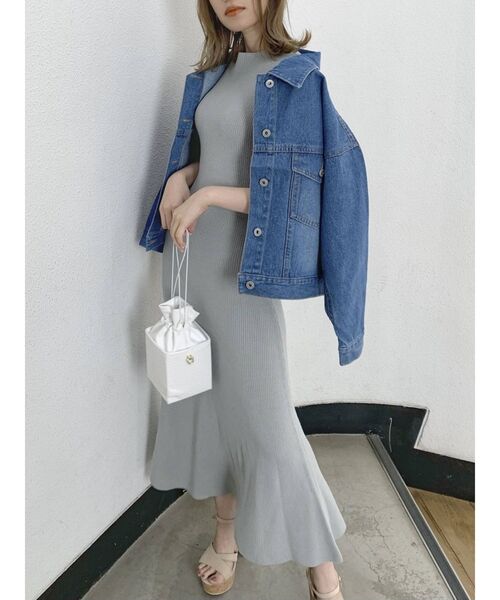 dazzlin（ダズリン）の「4WAYカーデセミマーメイドワンピース（ワンピース・レディース・ブルー/ベージュ/モカ・FREE）」の5枚目の写真