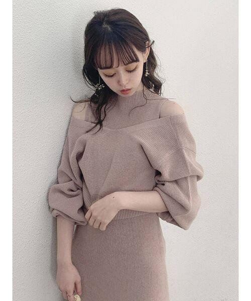 dazzlin（ダズリン）の「4WAYカーデセミマーメイドワンピース（ワンピース・レディース・ブルー/ベージュ/モカ・FREE）」の13枚目の写真