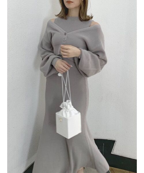 dazzlin（ダズリン）の「4WAYカーデセミマーメイドワンピース（ワンピース・レディース・ブルー/ベージュ/モカ・FREE）」の18枚目の写真