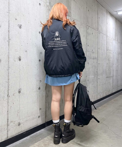 み*の様 X-girl リバーシブルブルゾン　新品未使用 X-girl ブルゾン ジャンバー REVERSIBLE EMBROIDERY JACKET