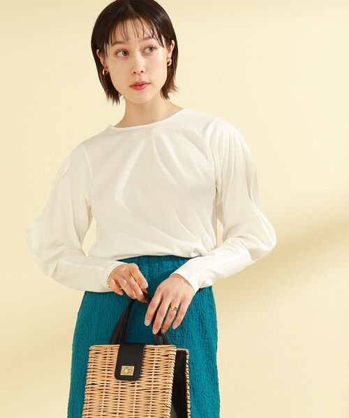 Ray BEAMS（レイビームス）の「Ray BEAMS / コクーン スリーブ クルーネック Tシャツ（Tシャツ/カットソー・レディース・ブラック/ホワイト・ONE SIZE）」の8枚目の写真