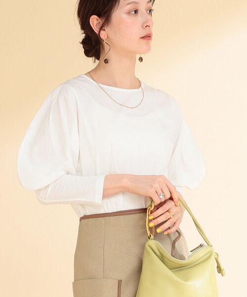 Ray BEAMS（レイビームス）の「Ray BEAMS / コクーン スリーブ クルーネック Tシャツ（Tシャツ/カットソー・レディース・ブラック/ホワイト・ONE SIZE）」の12枚目の写真