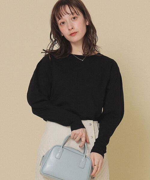 Ray BEAMS（レイビームス）の「Ray BEAMS / コクーン スリーブ クルーネック Tシャツ（Tシャツ/カットソー・レディース・ブラック/ホワイト・ONE SIZE）」の5枚目の写真