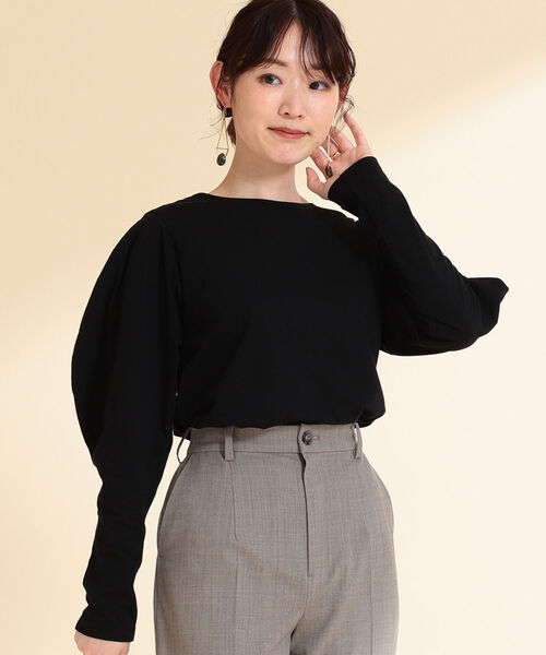 Ray BEAMS（レイビームス）の「Ray BEAMS / コクーン スリーブ クルーネック Tシャツ（Tシャツ/カットソー・レディース・ブラック/ホワイト・ONE SIZE）」の14枚目の写真