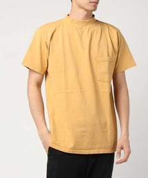 coco 中古 アンパスィ and per se メンズ 半袖シャツ LL 黄 イエロー ロゴ柄 モックネック ハイネックシャツ メンズのTシャツ/カットソー（イエロー/黄色系・タートルネック