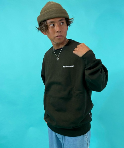 DC（ディーシー）の「【ムラサキスポーツ別注】DC/ディーシー 撥水加工 刺繍ロゴ クルースウェット DPO214032（スウェット・メンズ・ブラック/カーキ/ベージュ・L/M/XL）」の8枚目の写真