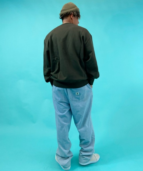 DC（ディーシー）の「【ムラサキスポーツ別注】DC/ディーシー 撥水加工 刺繍ロゴ クルースウェット DPO214032（スウェット・メンズ・ブラック/カーキ/ベージュ・L/M/XL）」の6枚目の写真