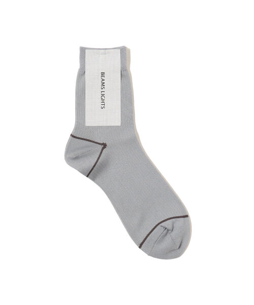 BEAMS LIGHTS(ビームスライツ)の「BEAMS LIGHTS / フェイクリブ ショート ソックス(ソックス/靴下・レディース・グレー/ピンク・ONE SIZE)」の1枚目の写真