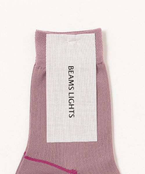 BEAMS LIGHTS(ビームスライツ)の「BEAMS LIGHTS / フェイクリブ ショート ソックス(ソックス/靴下・レディース・グレー/ピンク・ONE SIZE)」の3枚目の写真