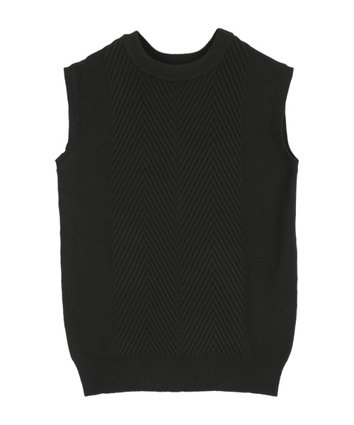 titivate（ティティベイト）の「ﾊﾞｯｸｽﾘｯﾄﾍﾘﾝﾎﾞｰﾝﾆｯﾄﾍﾞｽﾄ（ベスト・レディース・アイボリー/ライトグリーン/グレイッシュベージュ/ブラウン/ブラック・S/M/L）」の11枚目の写真