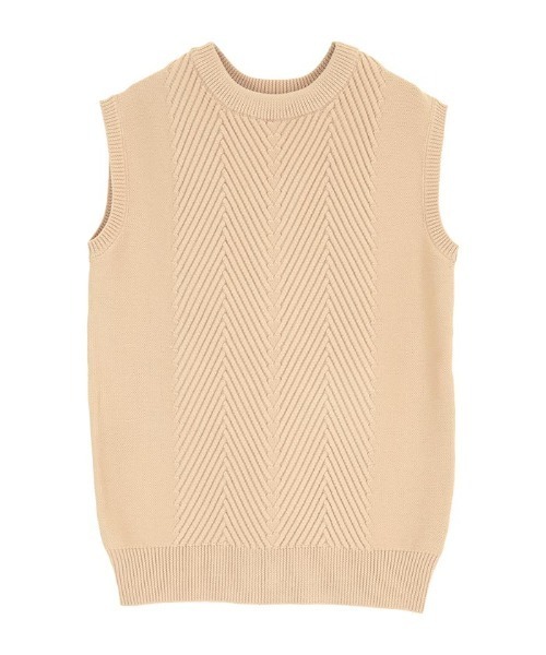 titivate（ティティベイト）の「ﾊﾞｯｸｽﾘｯﾄﾍﾘﾝﾎﾞｰﾝﾆｯﾄﾍﾞｽﾄ（ベスト・レディース・アイボリー/ライトグリーン/グレイッシュベージュ/ブラウン/ブラック・S/M/L）」の6枚目の写真